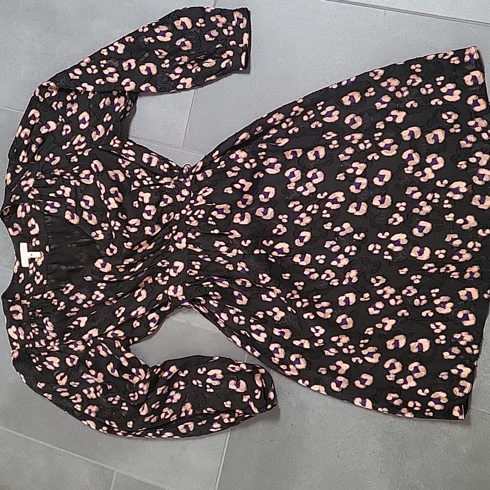 Rebecca Taylor Black and Pink Patterned Dress